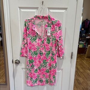 Lilly Pulitzer Pink and Green Floral Dress